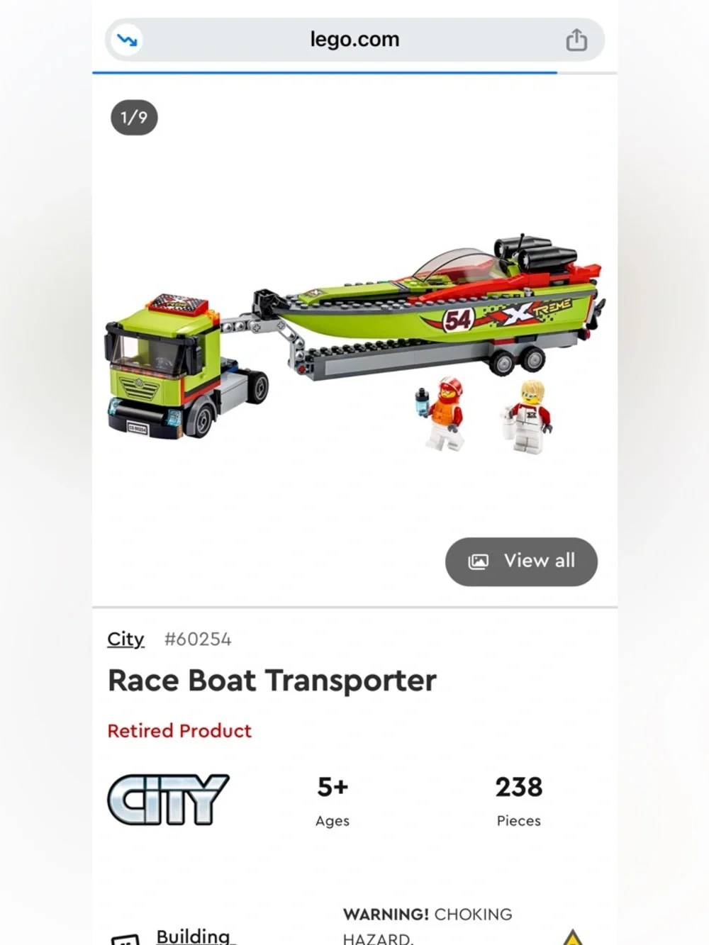 Lego retired City #60254 Race Boat Transporter - Picture 15 of 15